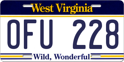 WV license plate OFU228