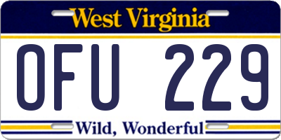 WV license plate OFU229