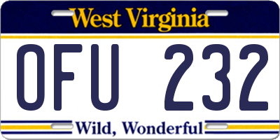 WV license plate OFU232