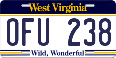 WV license plate OFU238