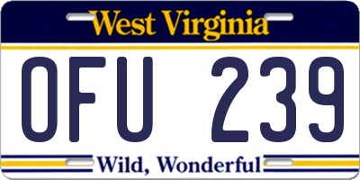 WV license plate OFU239
