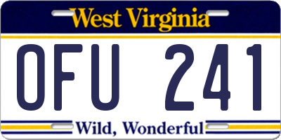 WV license plate OFU241