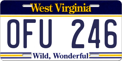 WV license plate OFU246
