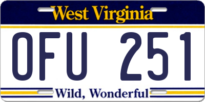 WV license plate OFU251