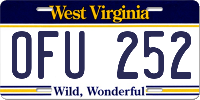 WV license plate OFU252