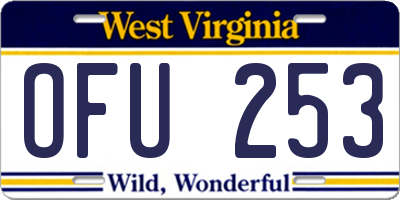 WV license plate OFU253
