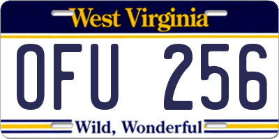 WV license plate OFU256