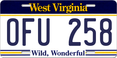 WV license plate OFU258