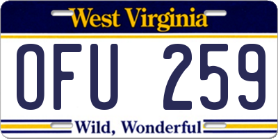 WV license plate OFU259