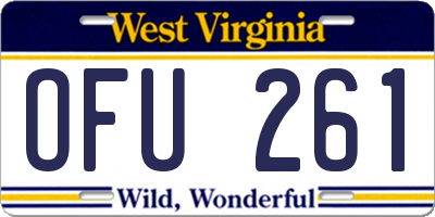 WV license plate OFU261