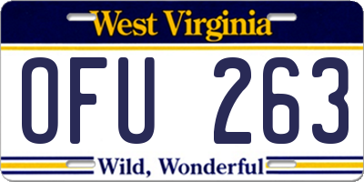 WV license plate OFU263