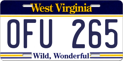 WV license plate OFU265