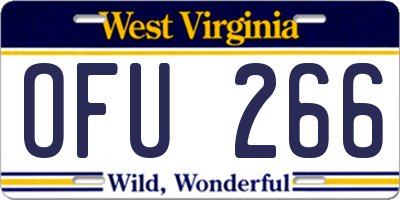 WV license plate OFU266