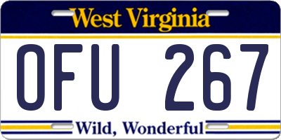 WV license plate OFU267