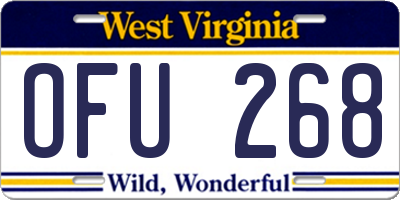 WV license plate OFU268