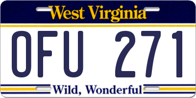 WV license plate OFU271