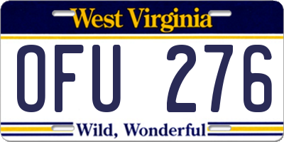 WV license plate OFU276
