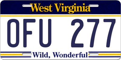 WV license plate OFU277