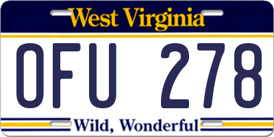 WV license plate OFU278