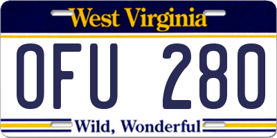 WV license plate OFU280