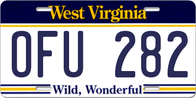 WV license plate OFU282