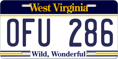 WV license plate OFU286
