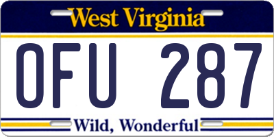 WV license plate OFU287