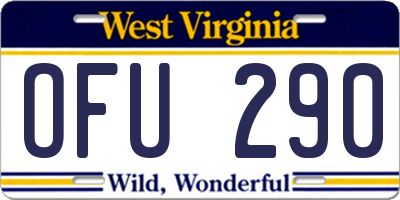 WV license plate OFU290