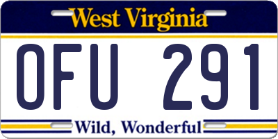 WV license plate OFU291