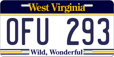 WV license plate OFU293