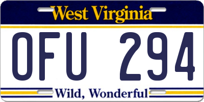WV license plate OFU294
