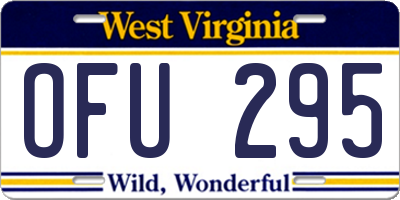 WV license plate OFU295