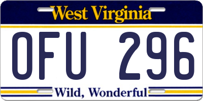 WV license plate OFU296
