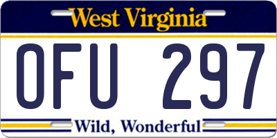 WV license plate OFU297