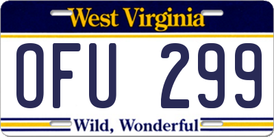 WV license plate OFU299