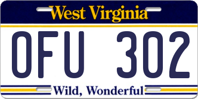 WV license plate OFU302