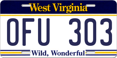 WV license plate OFU303