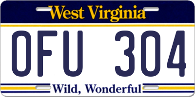 WV license plate OFU304
