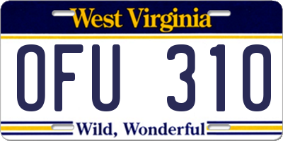 WV license plate OFU310