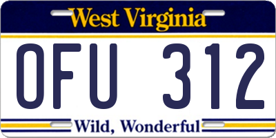 WV license plate OFU312