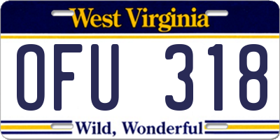 WV license plate OFU318