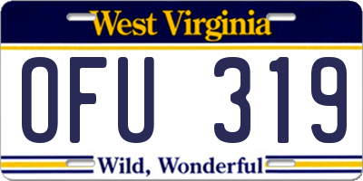 WV license plate OFU319