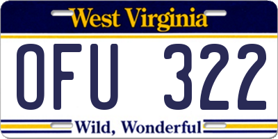 WV license plate OFU322