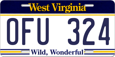 WV license plate OFU324