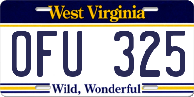 WV license plate OFU325