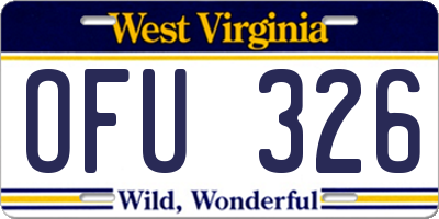 WV license plate OFU326