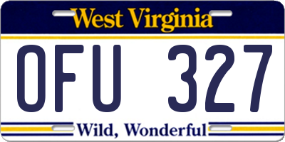 WV license plate OFU327