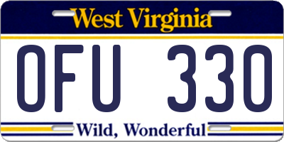 WV license plate OFU330