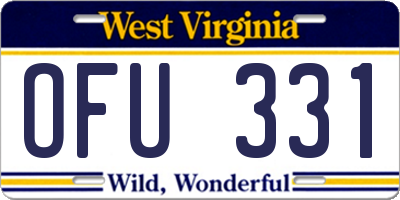 WV license plate OFU331