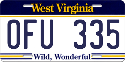 WV license plate OFU335